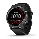 Garmin Vivoactive 4 GPS relógio inteligente em aço inoxidável ardósia